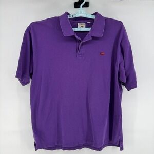 Perlis The Authentic Crawfish Polo Shirt Mens 2XL Purple Cotton Made Peru